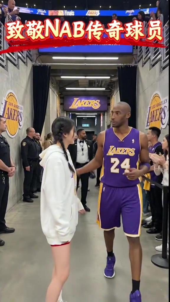 小姐姐用AI制作在球馆与那些年追过的NBA巨星合影：乔科詹库