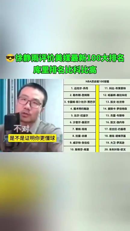 徐静雨曾言：我早说过科比排不到库里之前，MVP和老大冠军都不如库里多