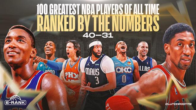 NBA历史上100位最佳球员排名，根据新指标：40-31位