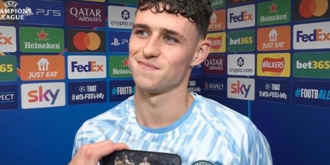 兩粒禁區外歐冠進球被拿來與皮耶羅比較，福登：我很榮幸