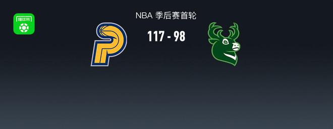 NBA戰(zhàn)報(bào)：步行者117-98雄鹿，字母哥空砍36分
