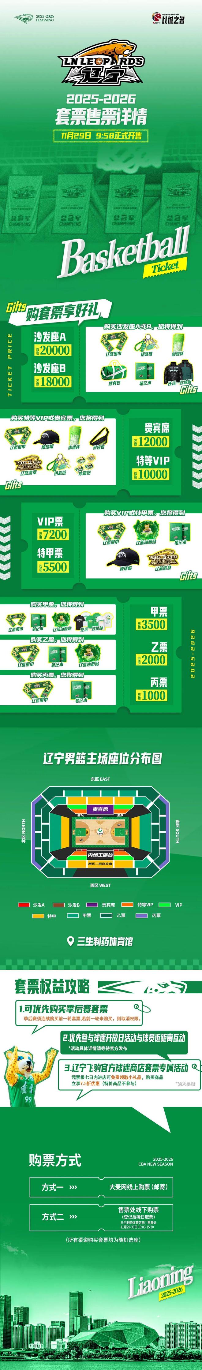 遼寧本鋼隊常規賽主場套票29日上午9點58分開售