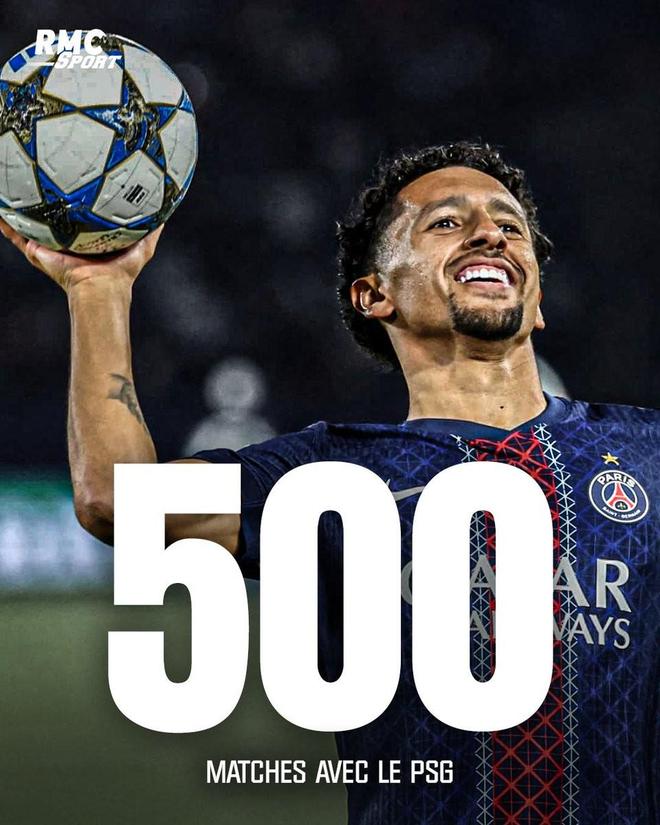 里程碑，馬爾基尼奧斯迎來大巴黎生涯第500次出場