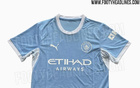 曼城26/27賽季主場球衣諜照：白色隊徽搭配藍白漸變設計