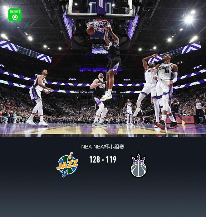 爵士128-119力克國王，馬爾卡寧28分，威少空砍16+12+14