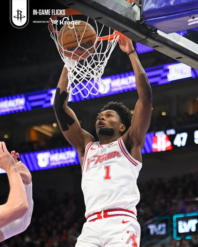 杜蘭特32+9火箭不敵爵士結(jié)束3連勝，申京31+8+14馬爾卡寧29+8