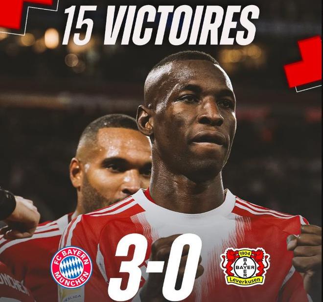 15連勝！拜仁繼續書寫開局連勝紀錄，進54球僅丟10球