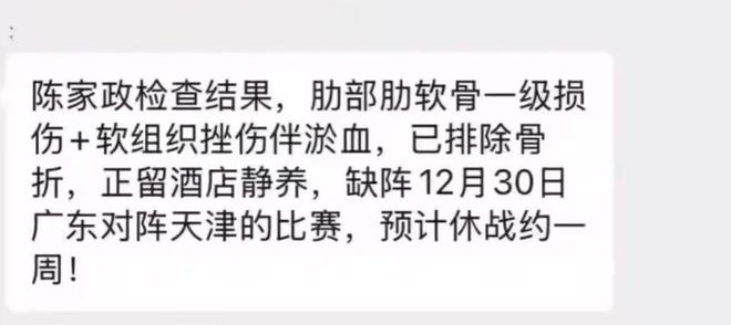 休戰一周！廣東新星傷情出爐 戰山西曾被迪亞洛肘擊