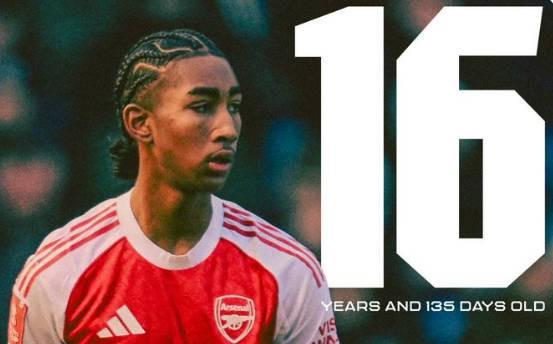 16歲135天，馬利-薩蒙成為阿森納隊史足總杯最年輕出場球員