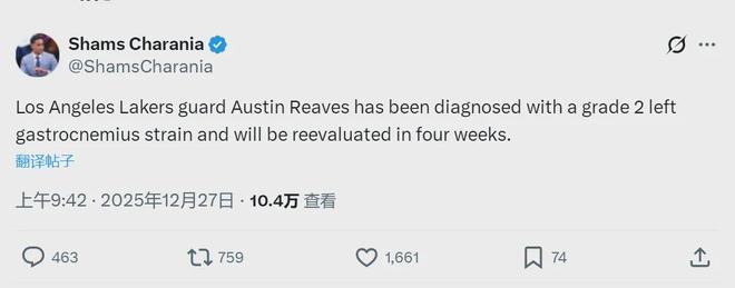 湖人完了！腓腸肌二級拉傷！2.4億頂薪徹底涼涼