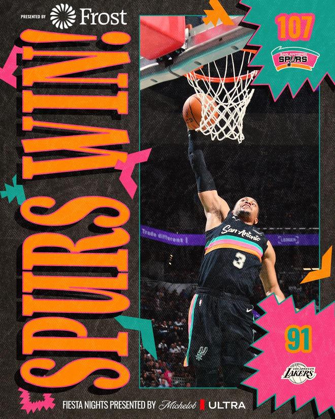 東契奇38+10+10湖人不敵馬刺 文班複出16+14