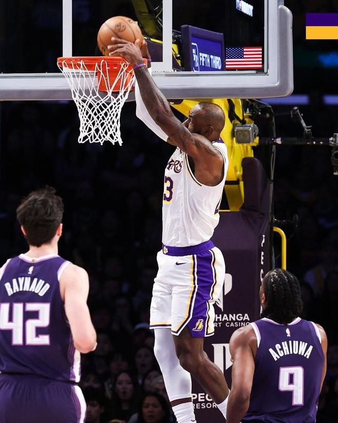 還有2天41歲，詹姆斯13中11高效砍下24分3板5助2斷，正負值+20