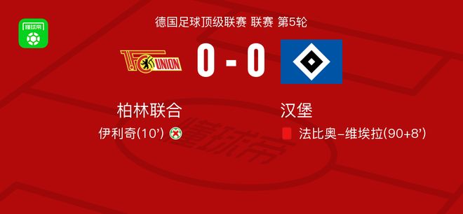 柏林联合0-0汉堡，安萨错失良机