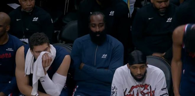 美媒扒哈登末節(jié)細節(jié)：快船追到只差15分 登哥穿訓練服兩眼空洞