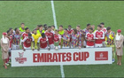 3-0完胜毕巴！赛后庆祝，队长厄德高手捧酋长杯奖杯