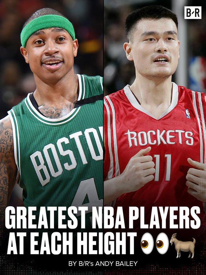 BR評NBA歷史上各身高段最偉大的球員：庫里、詹姆斯和姚明上榜