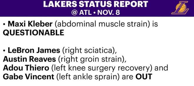 隊記：里夫斯腹股溝拉傷，但MRI顯示無明顯損傷&傷情不嚴重
