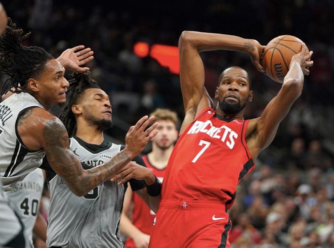 6人上雙居然輸球！火箭5連勝被終結(jié)，杜蘭特24分8失誤連續(xù)低迷