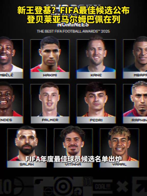 新王登基?FIFA最佳候選公布,登貝萊亞馬爾姆巴佩在列! 新王登基?FIFA最佳候選公布,登貝萊亞馬爾姆巴佩在列!