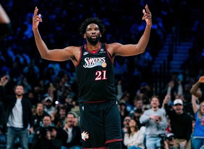 恩比德27+6+4马克西14中3，波特28分完胜保罗乔治，篮网复仇76人