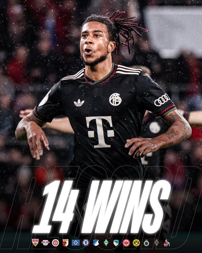 赛季开局14战全胜创历史纪录，拜仁官方晒海报庆祝