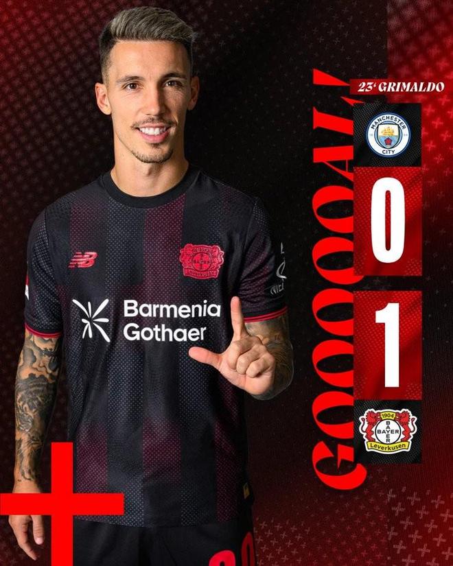 格里马尔多破门，勒沃库森队史第二次欧冠做客英格兰取得领先