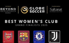 环足奖最佳女足俱乐部最终4家候选:阿森纳女足、巴萨女足在列