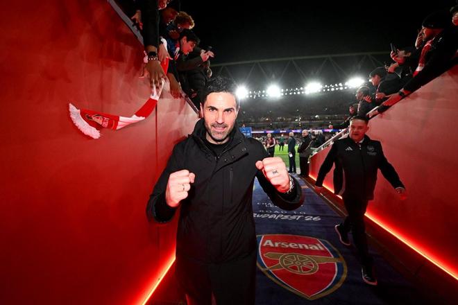 穩(wěn)定，阿森納隊史第二次連續(xù)三個賽季晉級歐冠1/4決賽