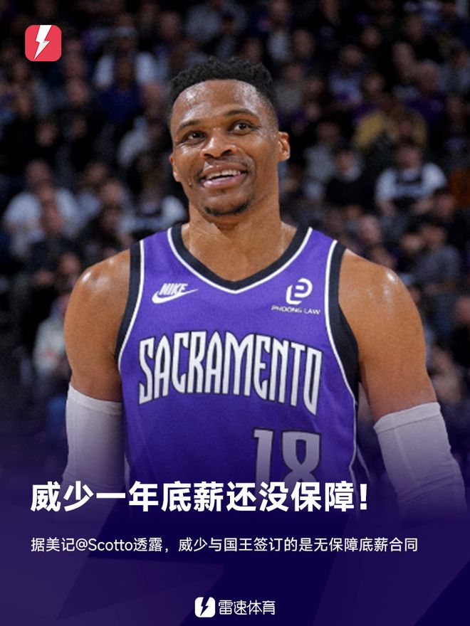 美記：國王與威少簽下的是一年無保障底薪合同，可隨時裁掉