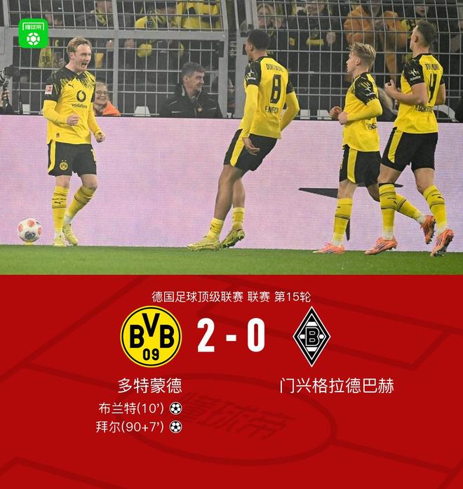 剑南春|多特蒙德2-0门兴,布兰特凌空斩,拜尔破门+失单刀