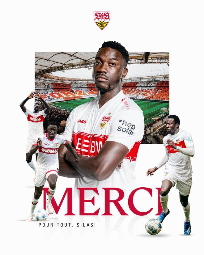 官方：斯圖加特前鋒姆武帕轉會美因茨；據悉總價可達100萬歐