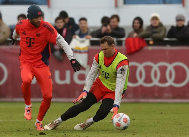 圖片報：諾伊爾已完整參加訓練，周日將首發出戰狼堡