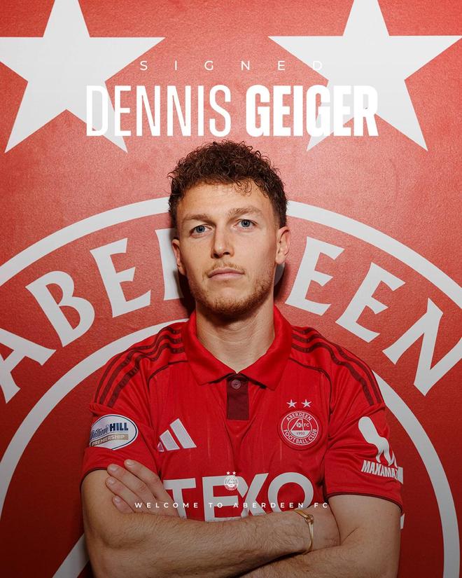 官方：霍芬海姆中场盖格租借加盟苏超阿伯丁，协议含买断选项