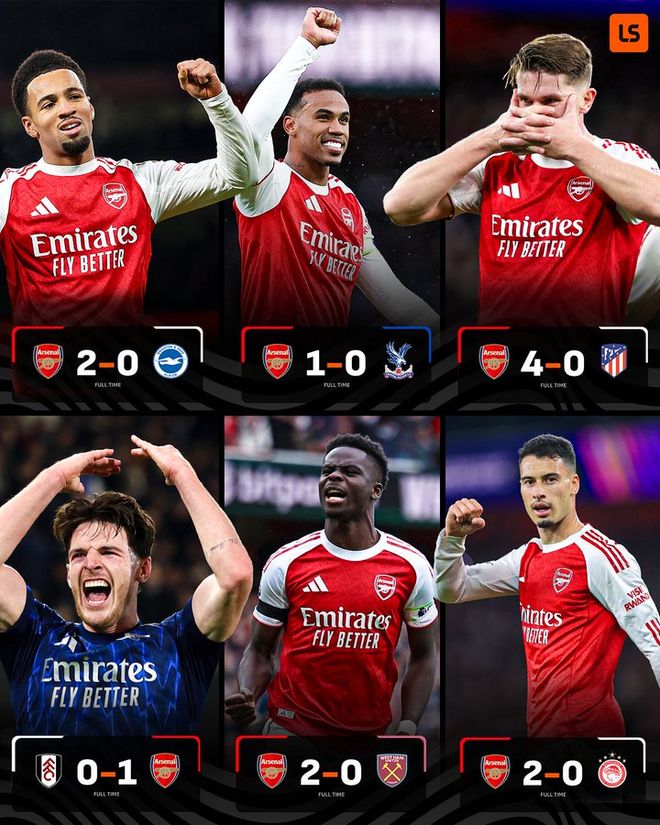 豪横!整个10月阿森纳各条战线6战全胜+不丢一球