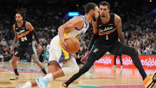 庫(kù)里談文班亞馬：我試著在他頭上投幾個(gè)高難度球，結(jié)果一個(gè)都沒(méi)進(jìn)