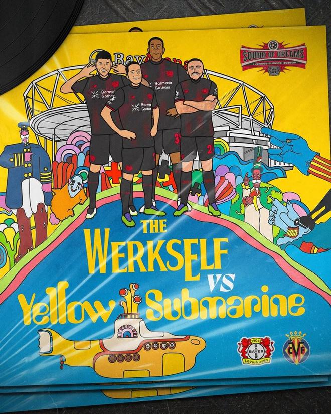 勒沃庫森vs黃潛海報:致敬披頭士《黃色潛水艇》封面