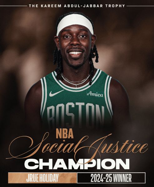 NBA官宣：霍勒迪獲社會正義冠軍獎比肩庫里 本季已收獲兩項大獎