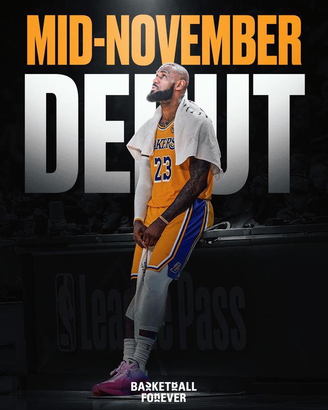 湖人最新伤情：詹姆斯计划11月中旬复出 范德彪意外受伤提前退赛