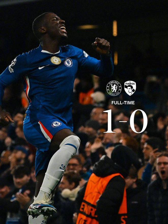 欧冠切尔西1比0帕福斯，凯塞多建功保前八位置，主帅换人奏效