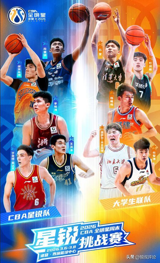 CBA星銳vs大學生聯(lián)隊前瞻：段睿騏王洪澤等國青班底PK新科狀元