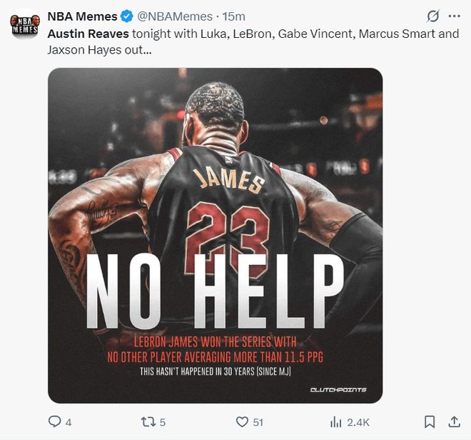 背靠背41+5被赞如18詹皇！里夫斯末节明显累瘫 两战92分拼尽全力