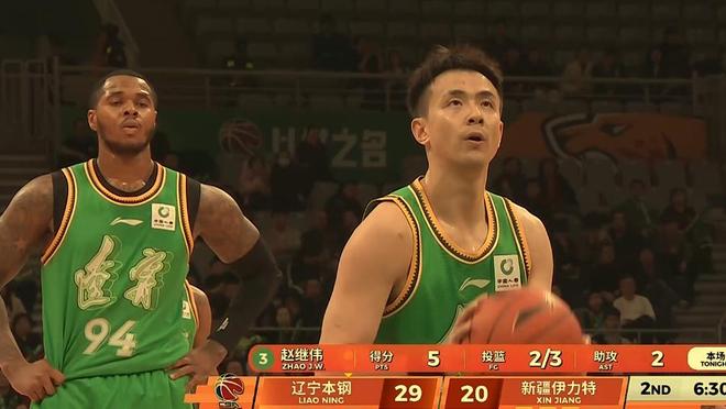 趙繼偉7+1+2滿血復活!亨特0分1板3助攻1搶斷漸入佳境,遼籃領先8分