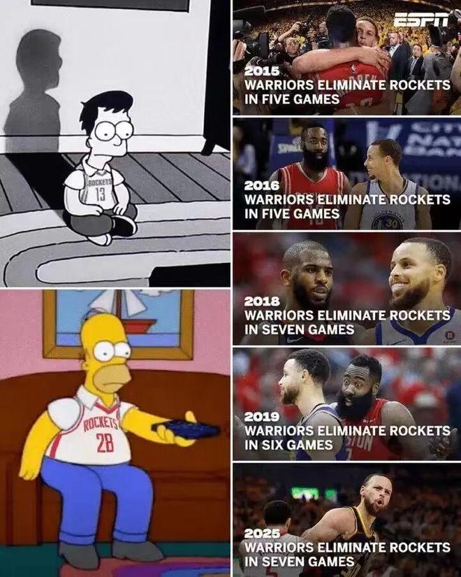 库里伤退!31分淘汰勇士!火箭血脉压制断了!