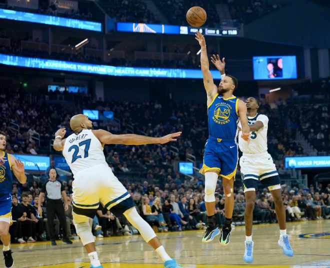 复出便爆发!库里轰39+5+5无力回天!戈贝尔24+14打爆勇士