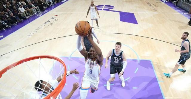 老大缺阵难阻大胜！雷霆开季23胜1负比肩15-16勇士...