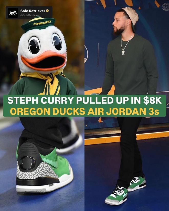 谁的早饭钱？库里上脚的AJ3俄勒冈大学配色市场价为8000美元