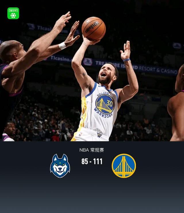 勇士111-85送森林狼5連敗，庫里26+7，愛德華茲32分11板8失誤