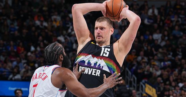 约基奇复出31+12哈登25+9 掘金主场力克快船