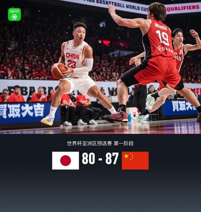 中国男篮87-80逆转日本，胡金秋20+12，廖三宁16+5