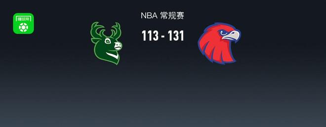NBA战报：老鹰131-113雄鹿取NBA5连胜，字母哥24分